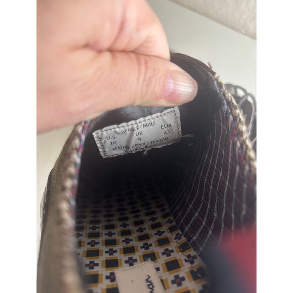 NWOT Ben Sherman Brown Leather Cap Toe Oxford with Houndstooth Detail Size 10 - Picture 9 of 9